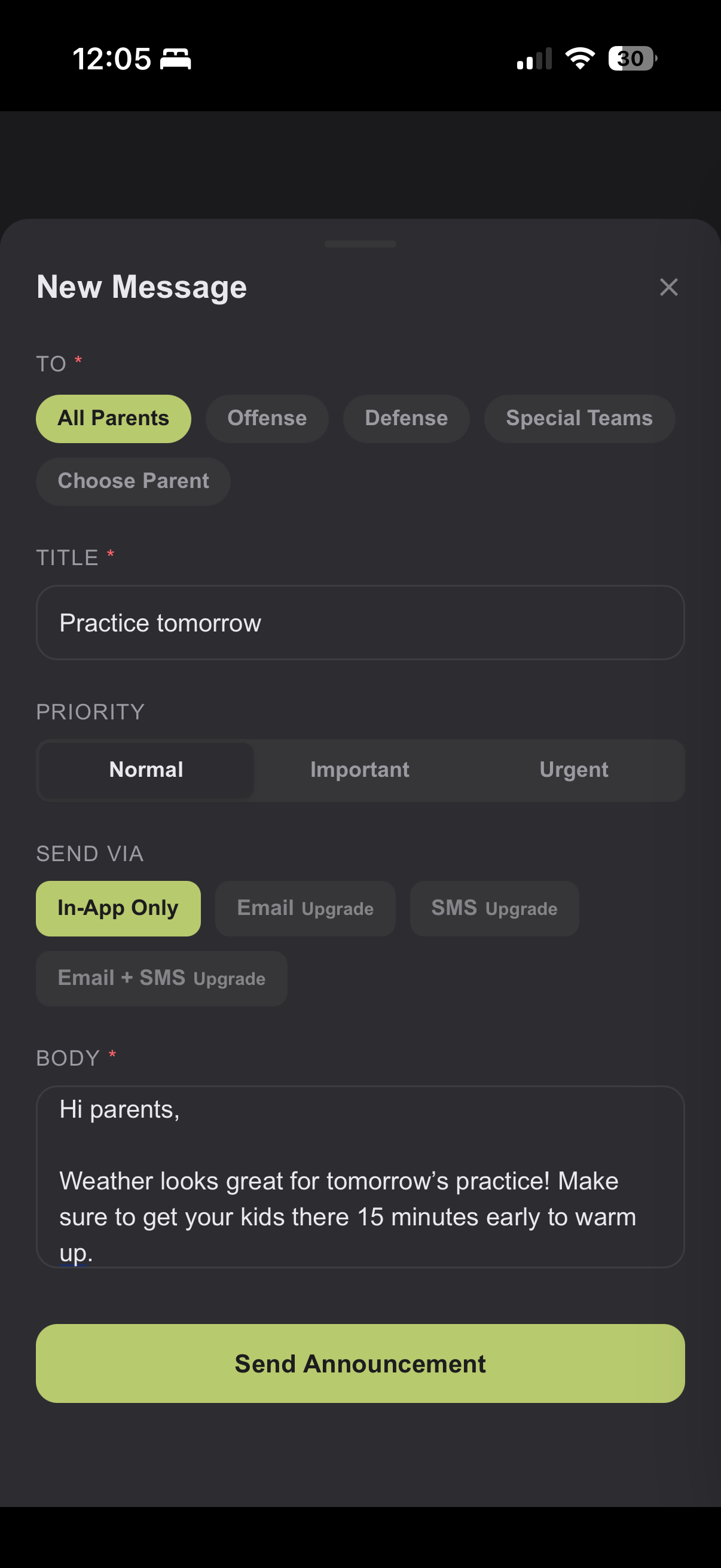 Keep parents in the loop